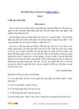 Đề kiểm tra cuối tuần môn Tiếng Việt 4 - Tuần 3